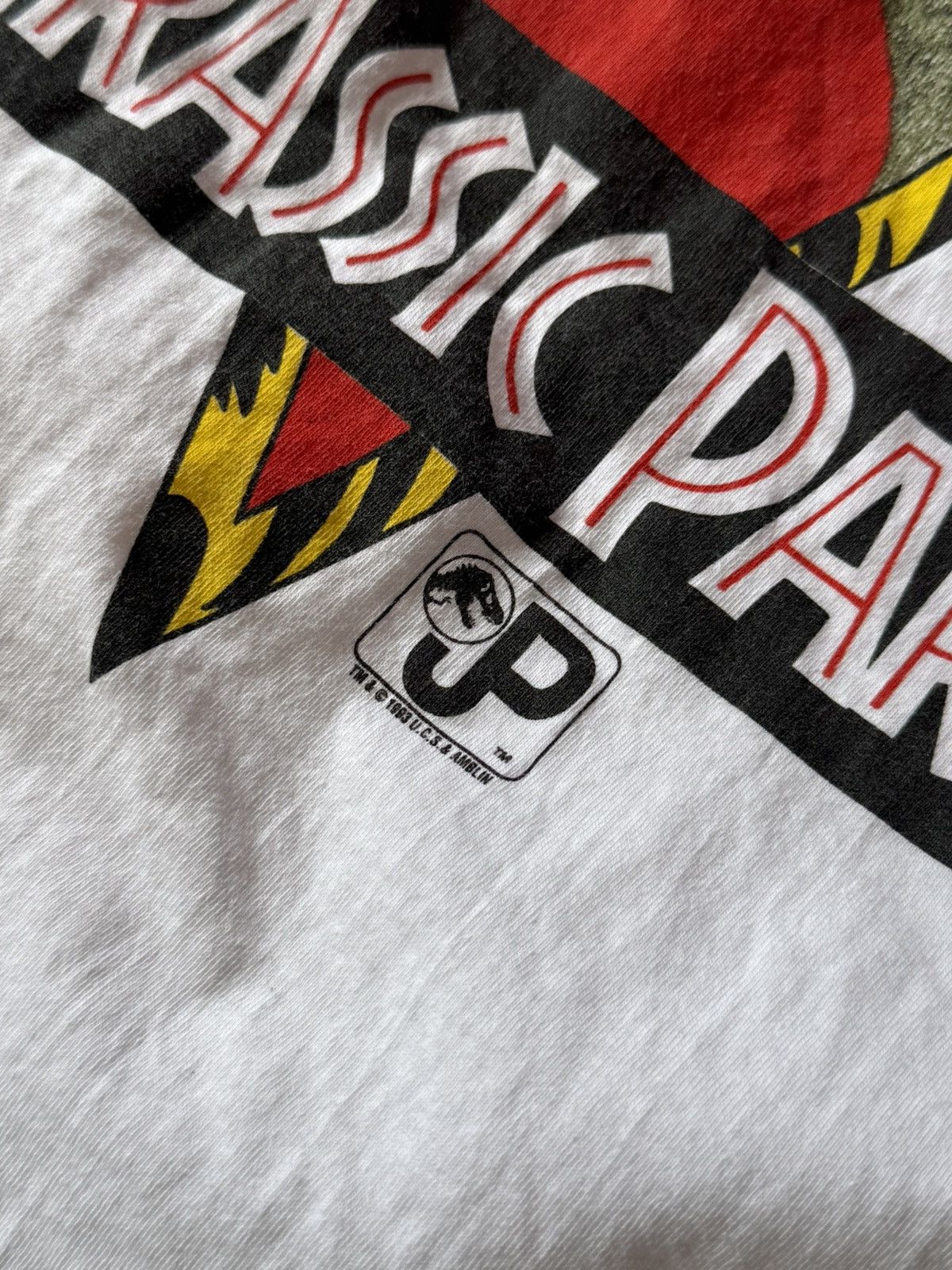 Vintage Vintage 1993 Jurassic Park Movie Promo T-Shirt Size US L / EU 52-54 / 3 - 6 Thumbnail
