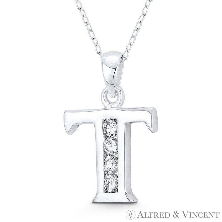 Other Initial Letter "T" CZ Crystal Charm Pendant Size ONE SIZE - 1 Preview