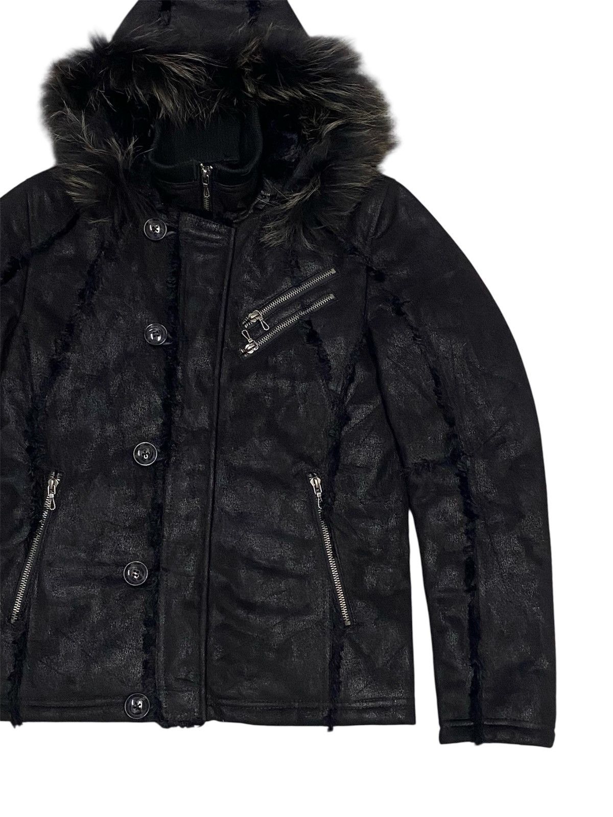 GOSTAR DE FUGA Fuga Waxed Faux Fur Suede Cotton Hoodie Jacket Size M / US 6-8 / IT 42-44 - 9 Thumbnail
