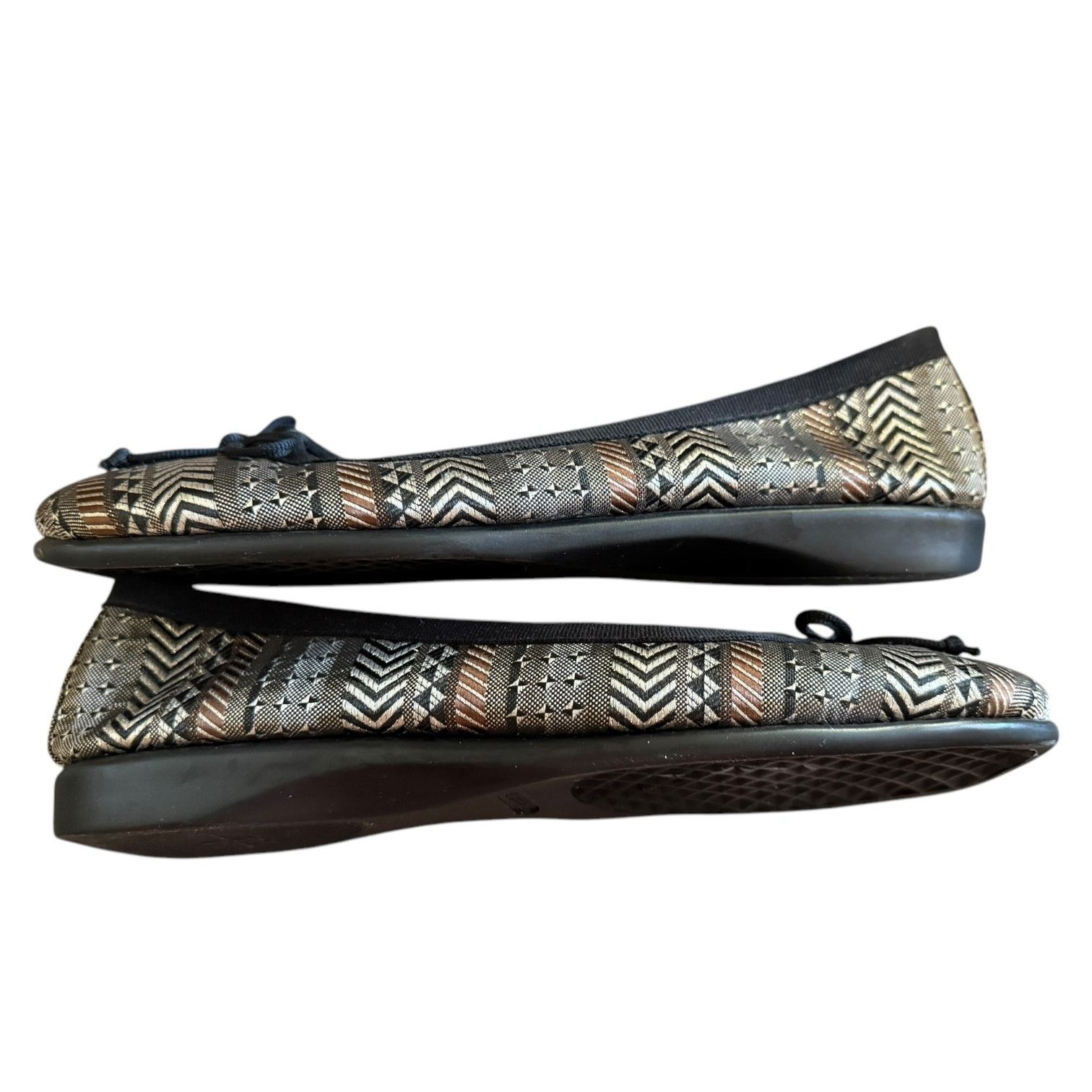 Other Aerosoles Metallic Teashop Geometric Print Ballet Flat 8 EUC Size US 8 / IT 38 - 6 Thumbnail