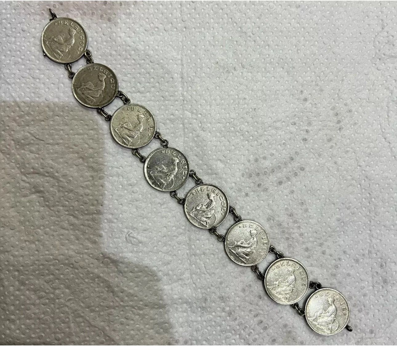 Vintage vintage antique belgium silver coin bracalet Size ONE SIZE - 1 Thumbnail