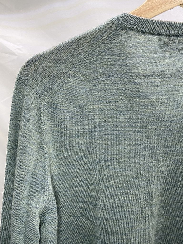 Brunello Cucinelli BRUNELLO CUCINELLI Green V Neck Cashmere Silk Sweater Size US M / EU 48-50 / 2 - 9 Thumbnail
