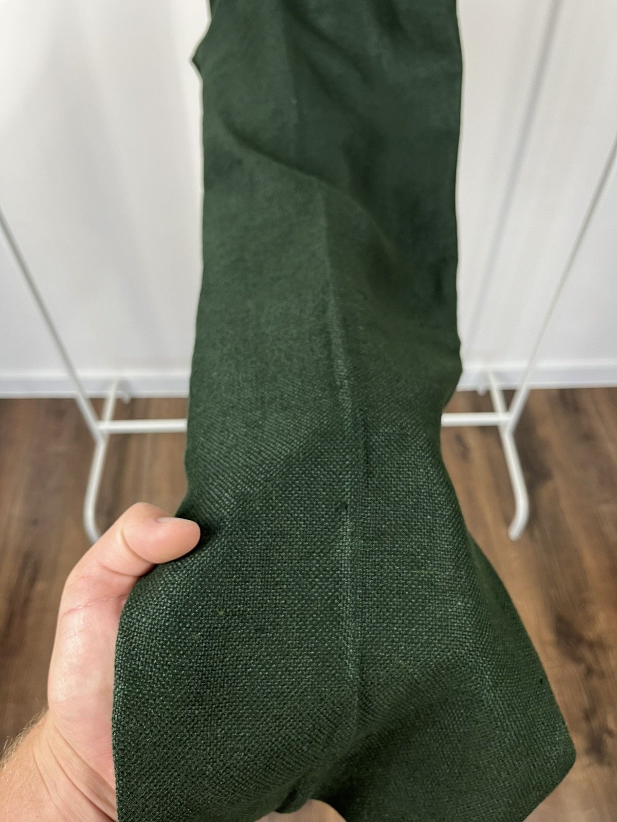 Vintage Amann Austria Green Linen Trousers High Waist Tyrolean Pants Size US 30 / EU 46 - 6 Thumbnail