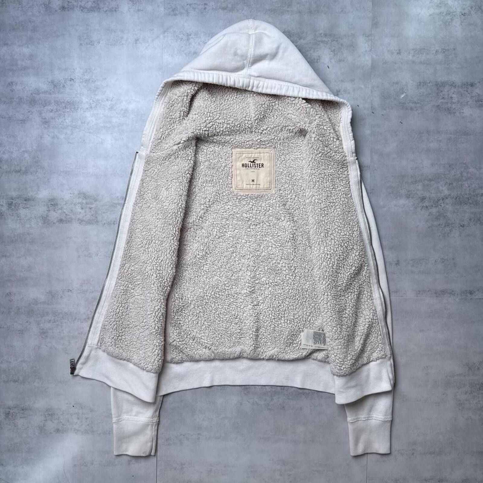 Other Y2K Hollister 00s Sherpa White Zip Up Jacket Size M / US 6-8 / IT 42-44 - 6 Thumbnail