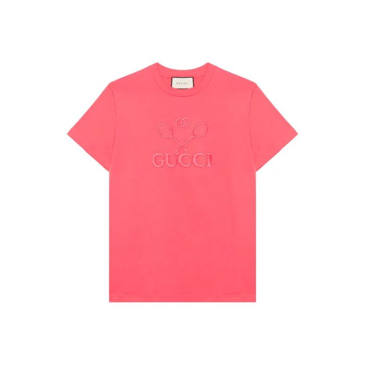 Gucci Gucci SS23 Pink Logo Embroidered T-Shirt Size US XS / EU 42 / 0 - 1 Thumbnail