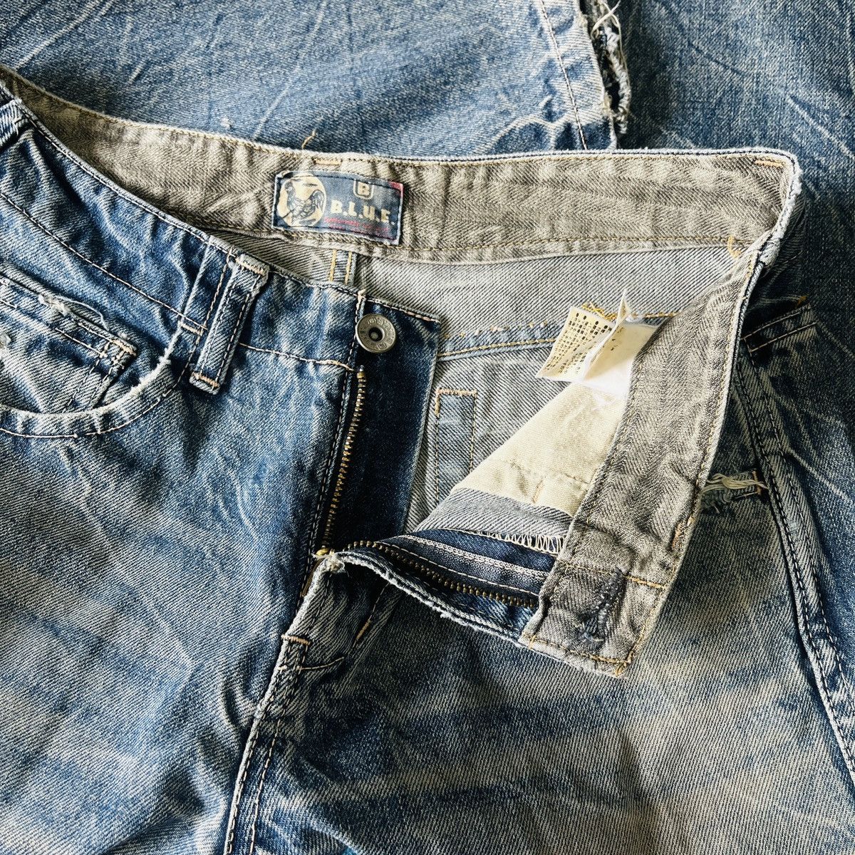 Le Grande Bleu (L.G.B.) × Vintage Vintage BLUE Grande Faded Acid Wash Denim Jeans Size US 29 - 15 Thumbnail