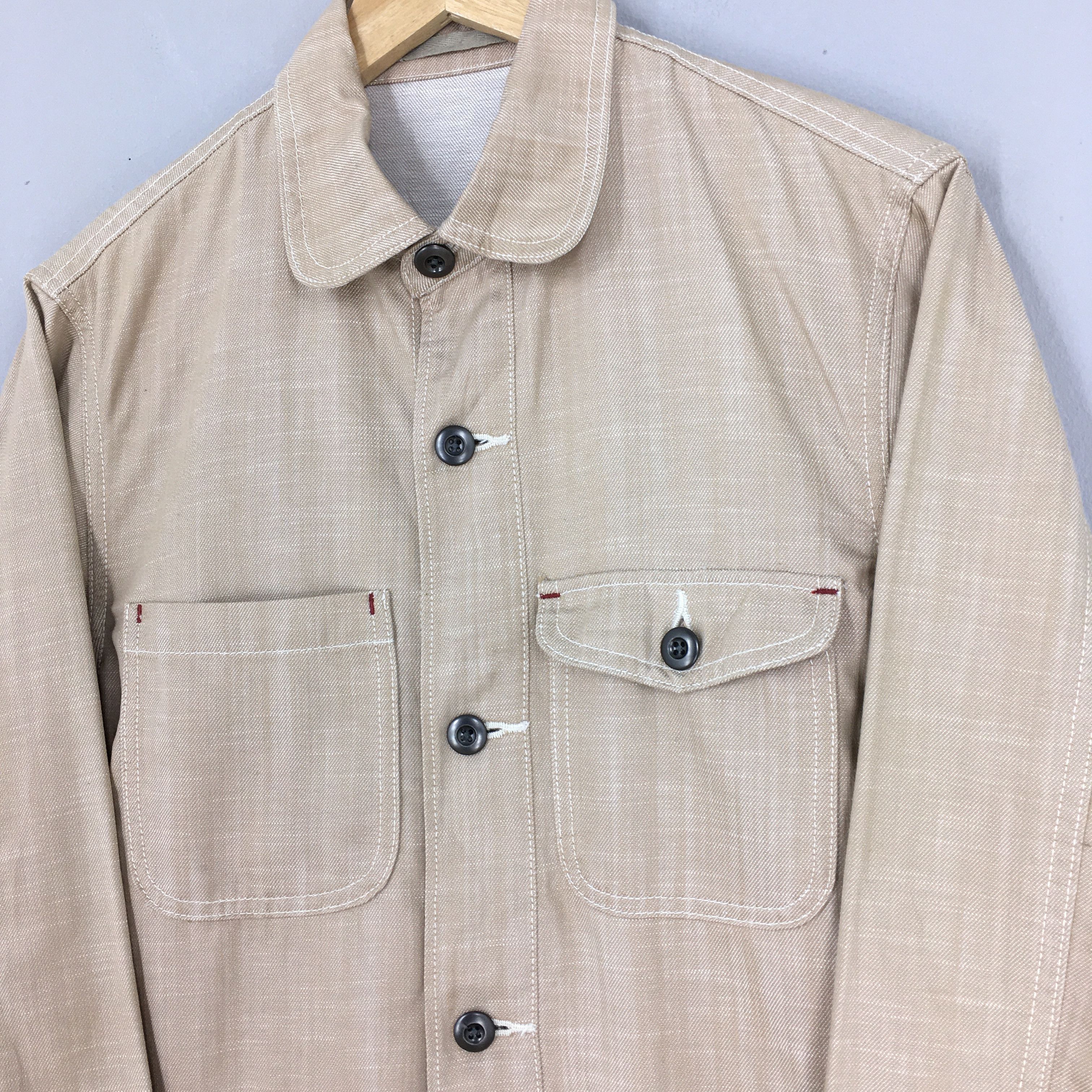 Lacoste Vintage 90s Crocodile Chore Denim Work Jacket Medium Size US M / EU 48-50 / 2 - 4 Thumbnail