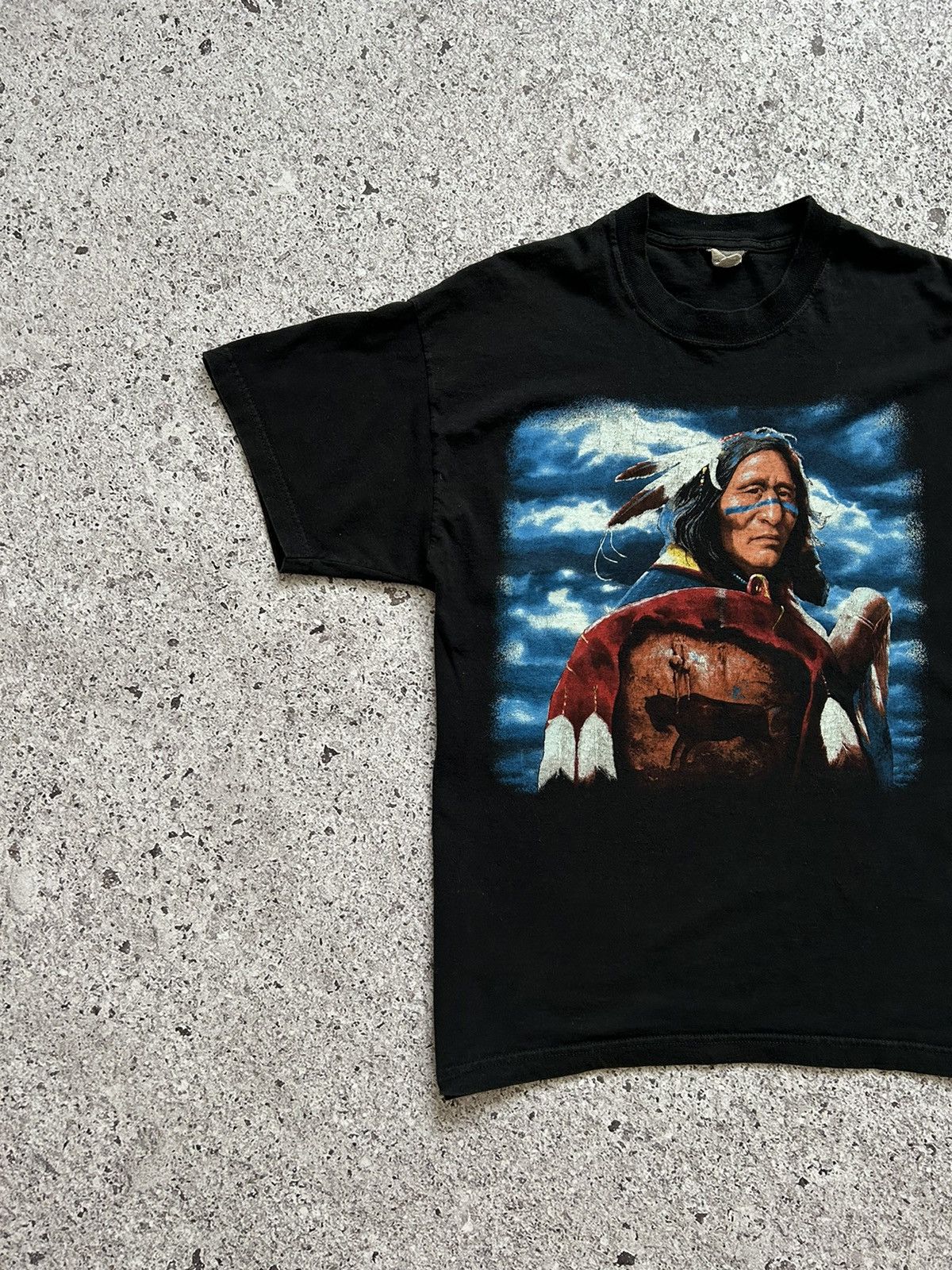 Native × Vintage 🇺🇸 Vintage 1990’s Navajo Indian People American T-Shirt Retro Size US L / EU 52-54 / 3 - 2 Thumbnail
