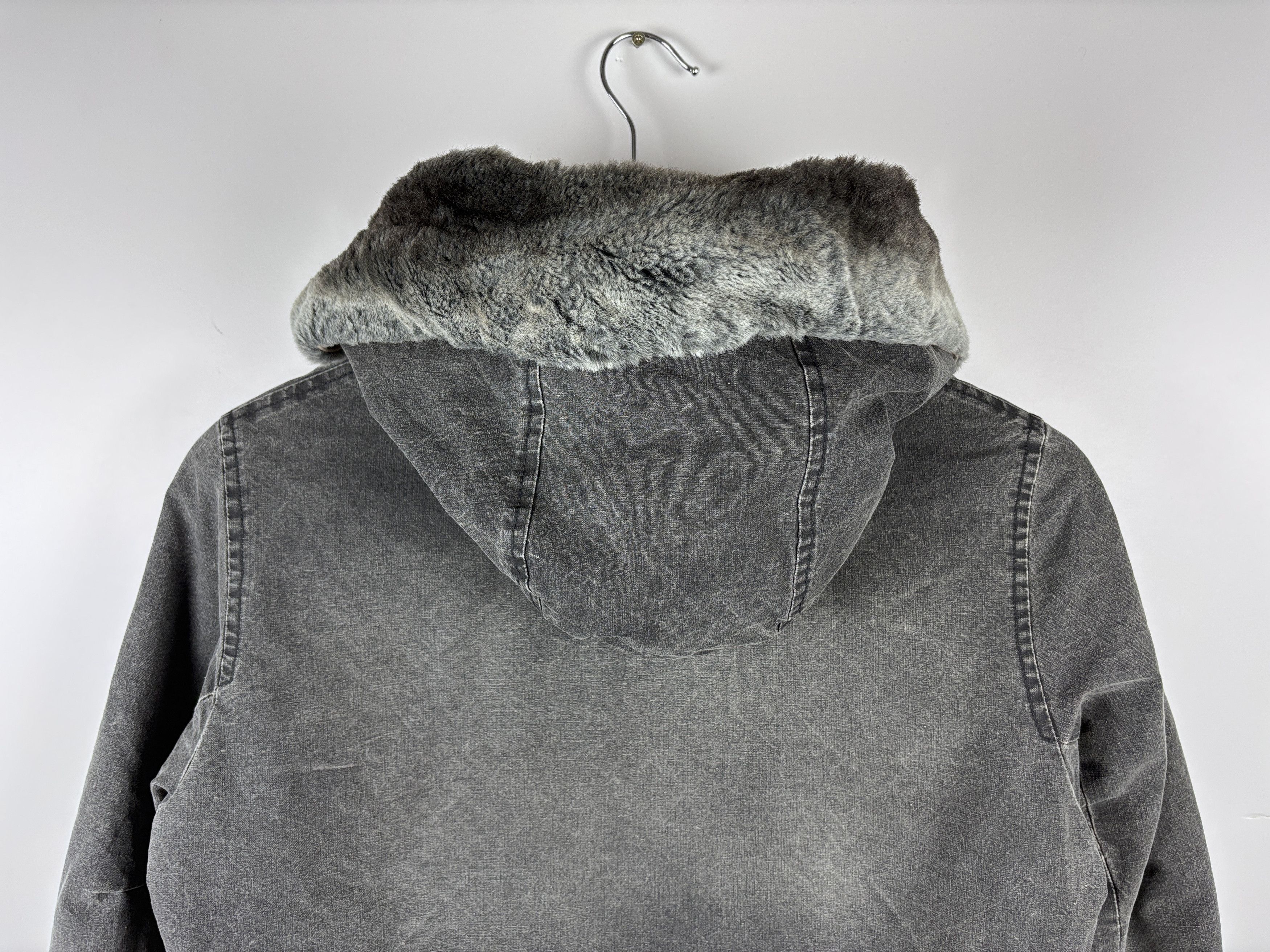 Sandro Womens Sandro Cotton Parka Jacket Fur Hood Gray Size T2 Size S / US 4 / IT 40 - 6 Thumbnail