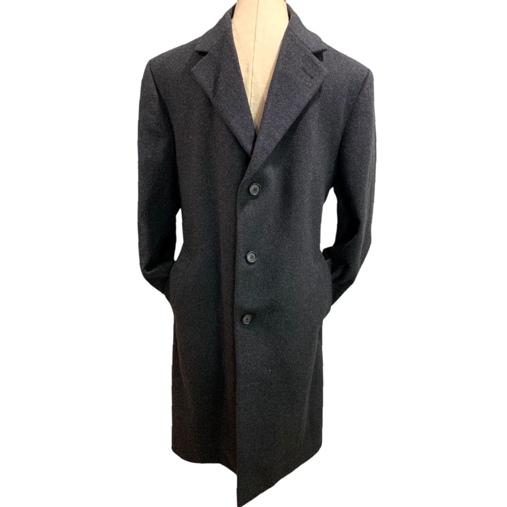 Stafford Stafford Performance Overcoat Coat Mens Wool Blend Charcoal 42S Short Wool Blend 42S Gray 80% wool 20% nylon Mens Medium? Size US 42 / EU 58 - 3 Thumbnail