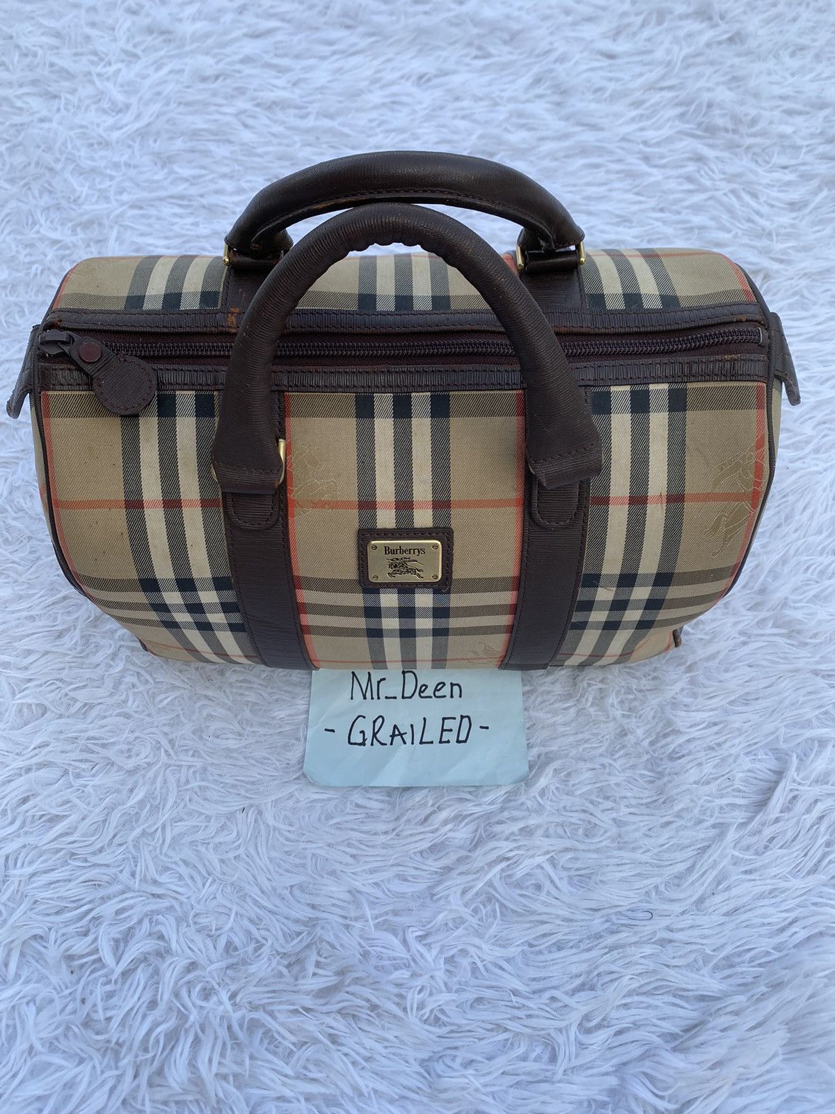 Rare Vintage 90s Burberry Nova Check Speedy Hand Bag