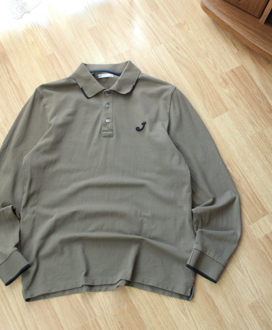 Jacob Cohen 🔥 Jacob Cohen Slim Fit Long Sleeve Polo Shirt Olive Green Size US XL / EU 56 / 4 - 2 Thumbnail