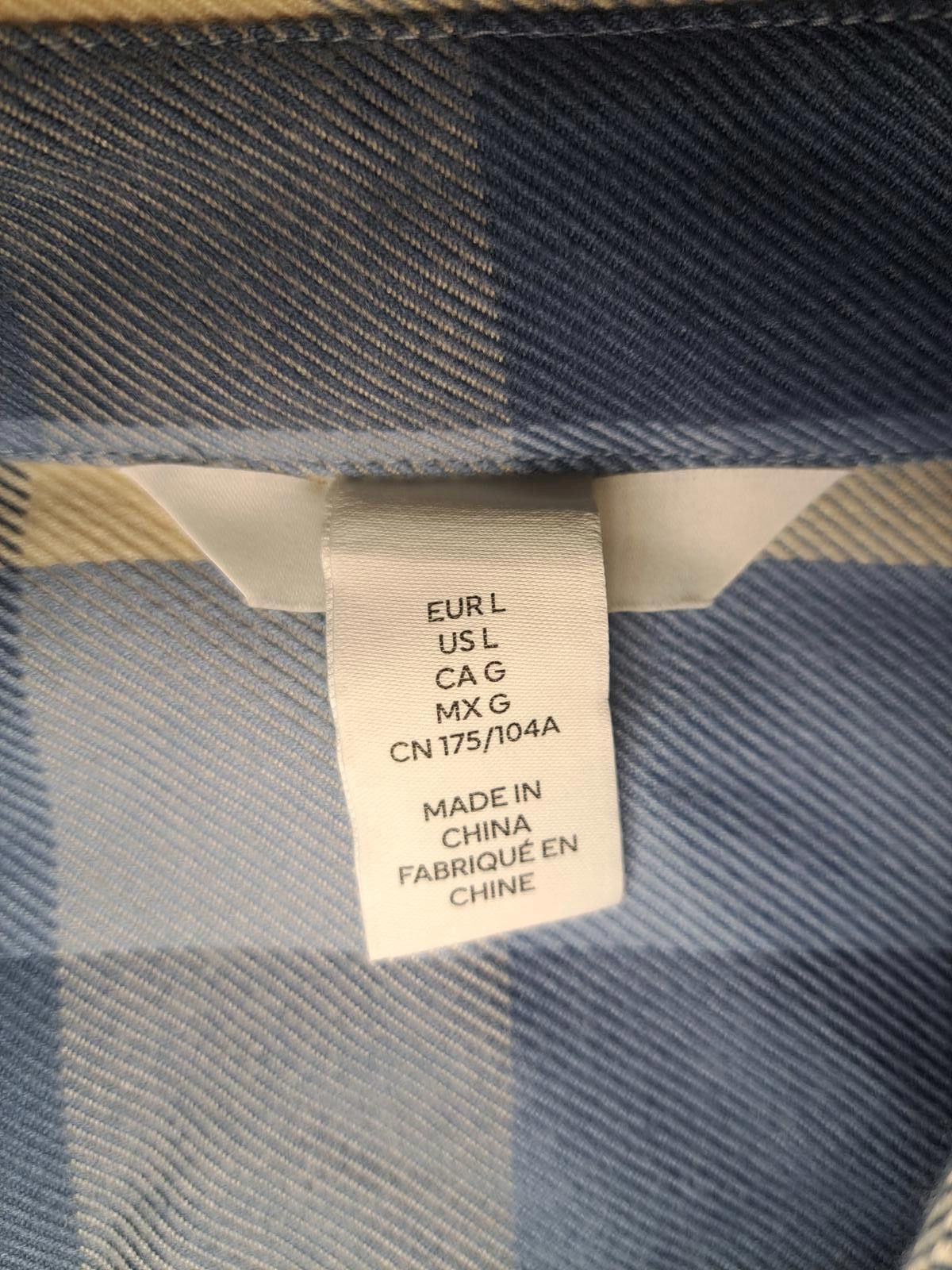 H&M H&M Button Down Shirt Womens Large Check Blue Long Sleeve Size L / US 10 / IT 46 - 3 Thumbnail