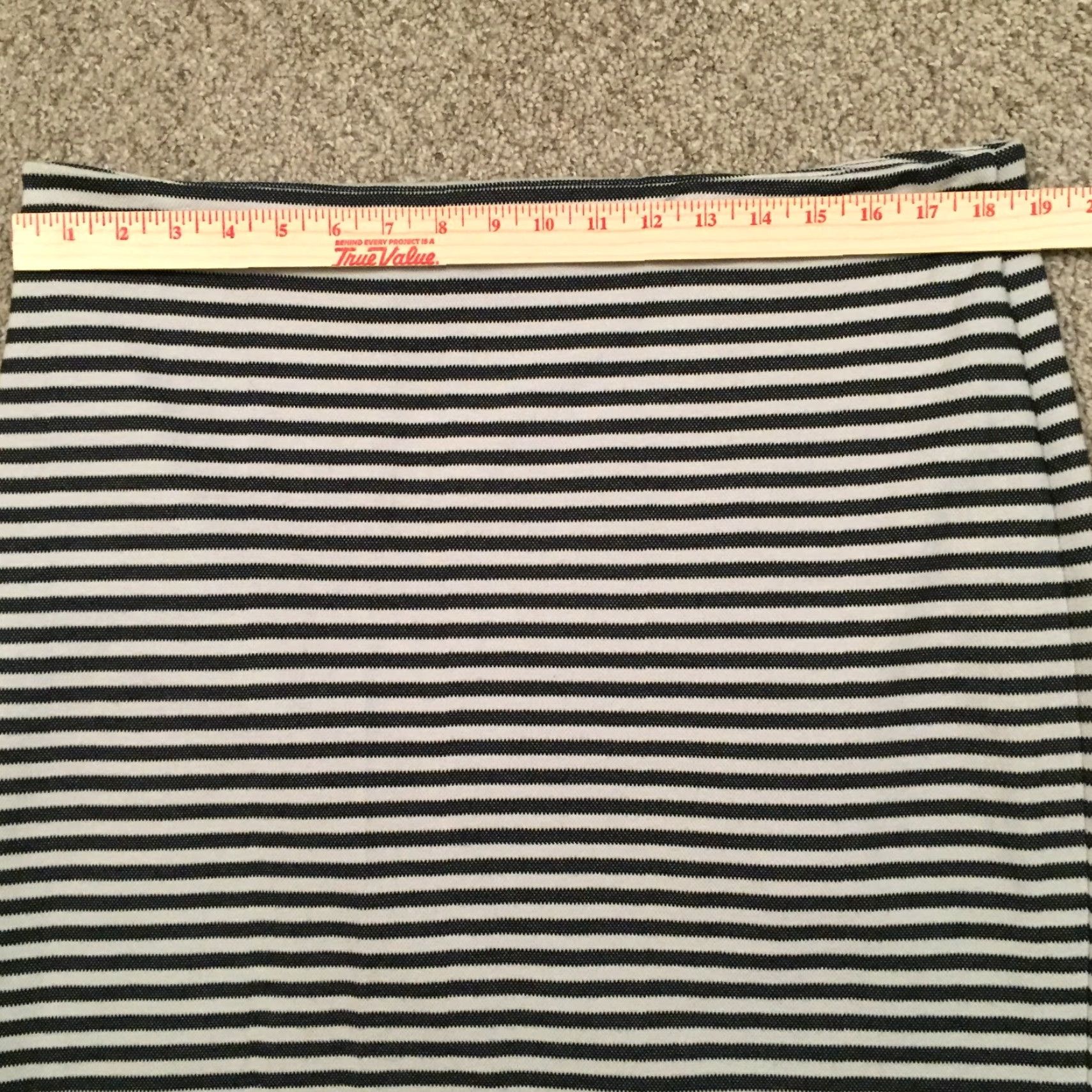 Talbots Talbots Skirt Pencil Women Size 16 Gray Blue Striped Unlined Short Cotton Blend Slit Regular Size 38" / US 16 / IT 52 - 3 Thumbnail
