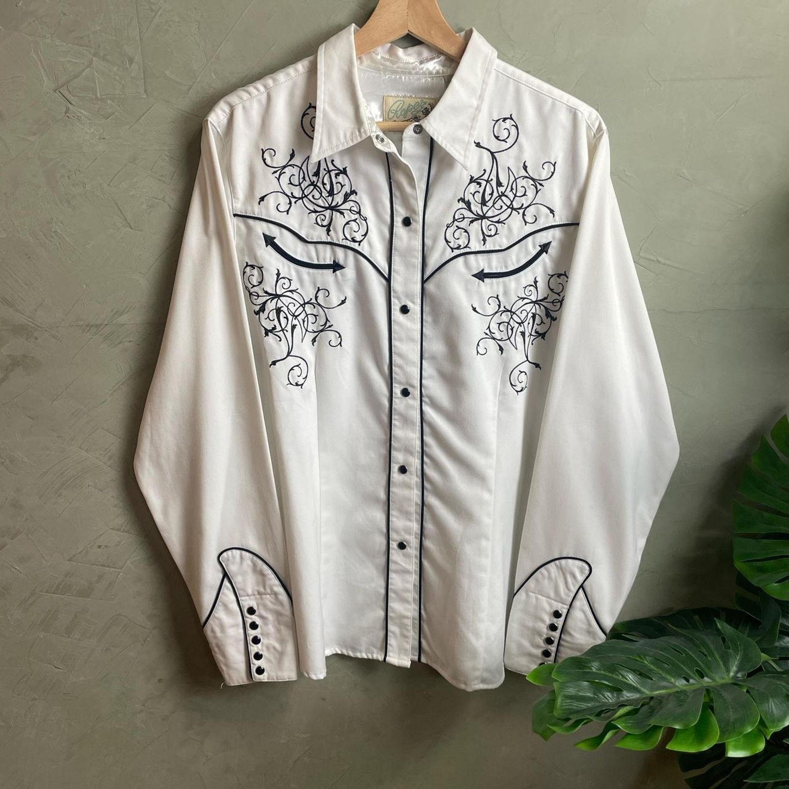 Roper Roper Vintage Western Pearl Snap Embroidered XL Button Up Size US XL / EU 56 / 4 - 1 Thumbnail