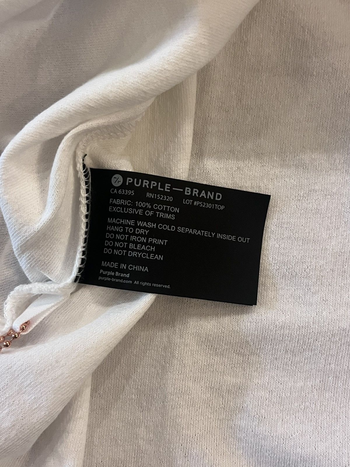 Purple Brand Medium white long sleeve new Size US M / EU 48-50 / 2 - 5 Thumbnail