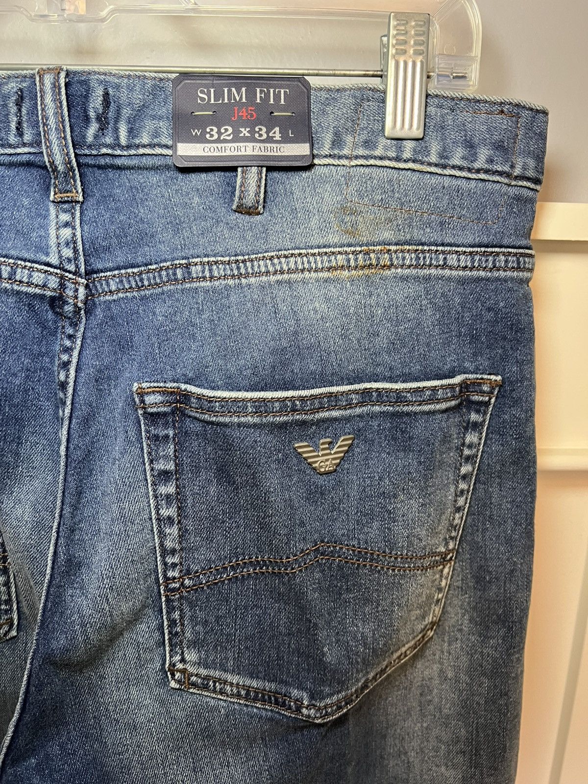 Armani Armani Jeans J45 slim fit faded blue jeans Size US 32 / EU 48 - 14 Thumbnail