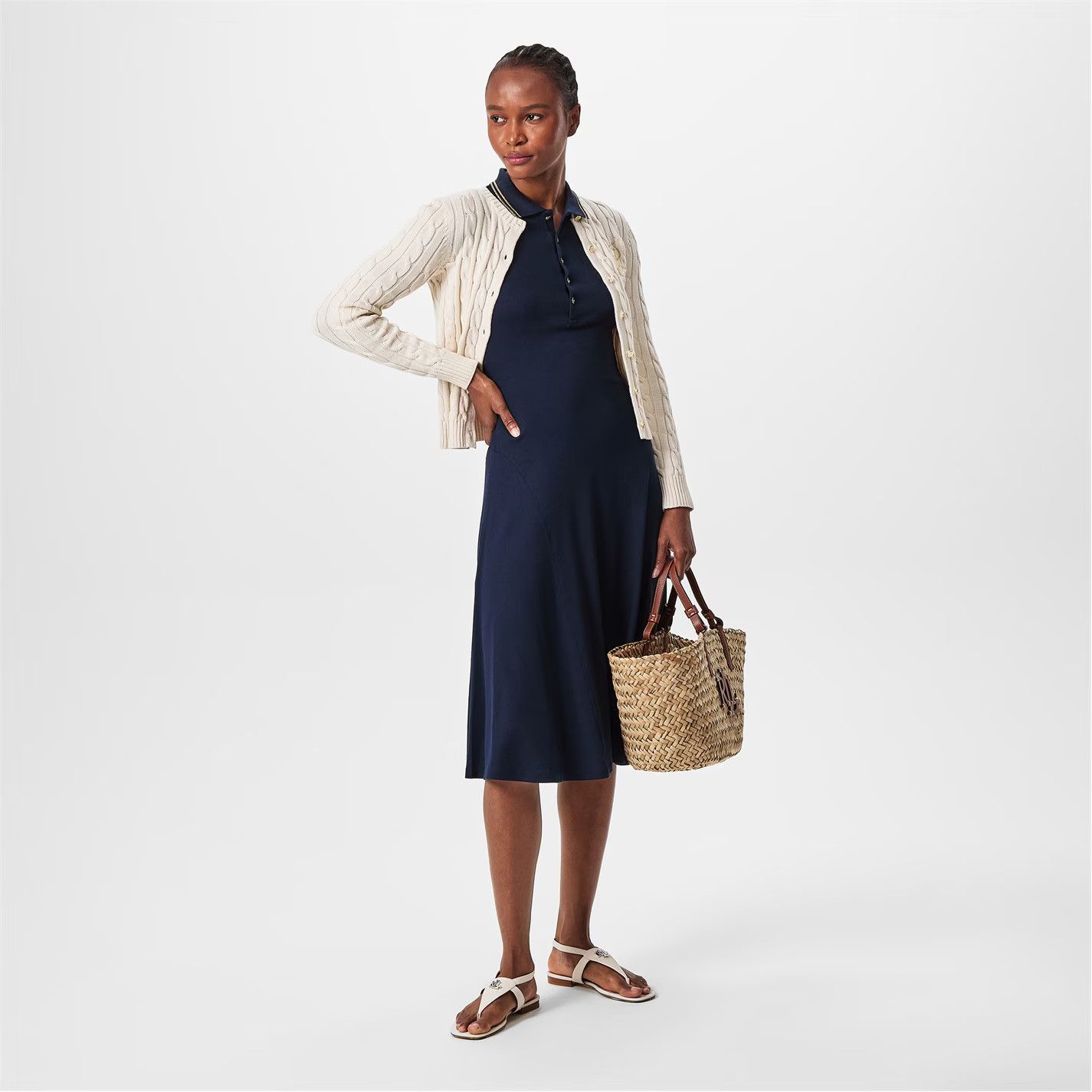 Lauren Ralph Lauren o1g2r1mq0825 Cotton-Blend Polo Dress in Navy Size XS / US 0-2 / IT 36-38 - 5 Thumbnail