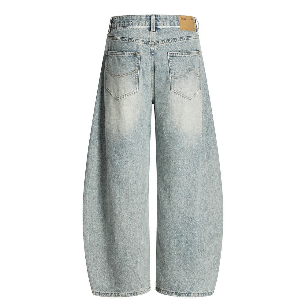 Japanese Brand × Jean Men's all-match loose street punk distressed scimitar jeans Size US 32 / EU 48 - 3 Thumbnail