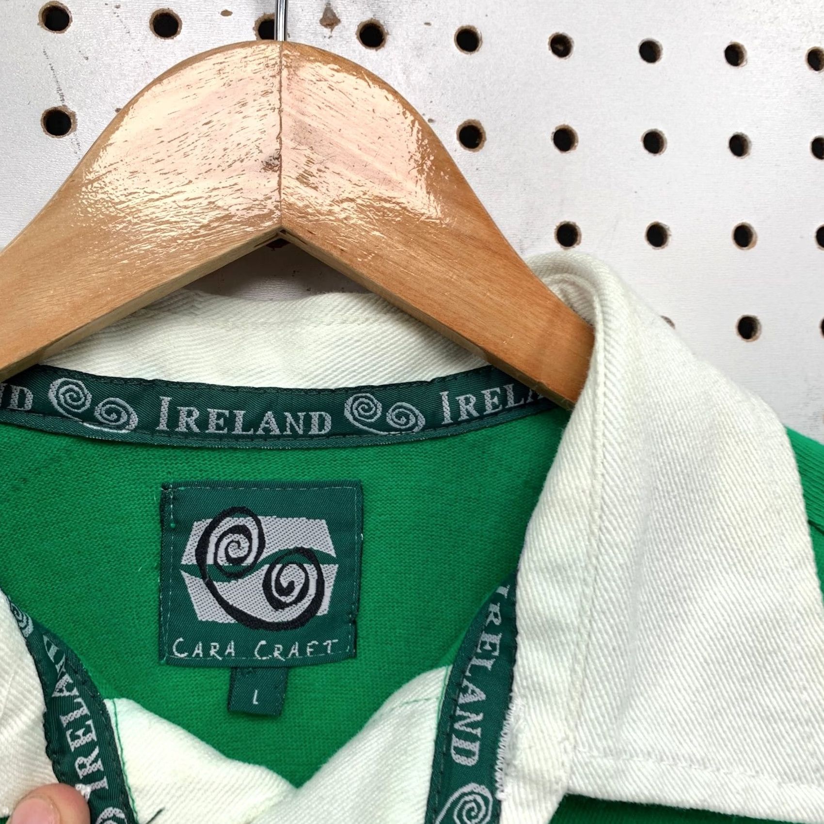 Vintage Ireland Rugby Polo Shirt Mens L Green Embroidered Cara Craft Thick Cotton Size US L / EU 52-54 / 3 - 3 Thumbnail