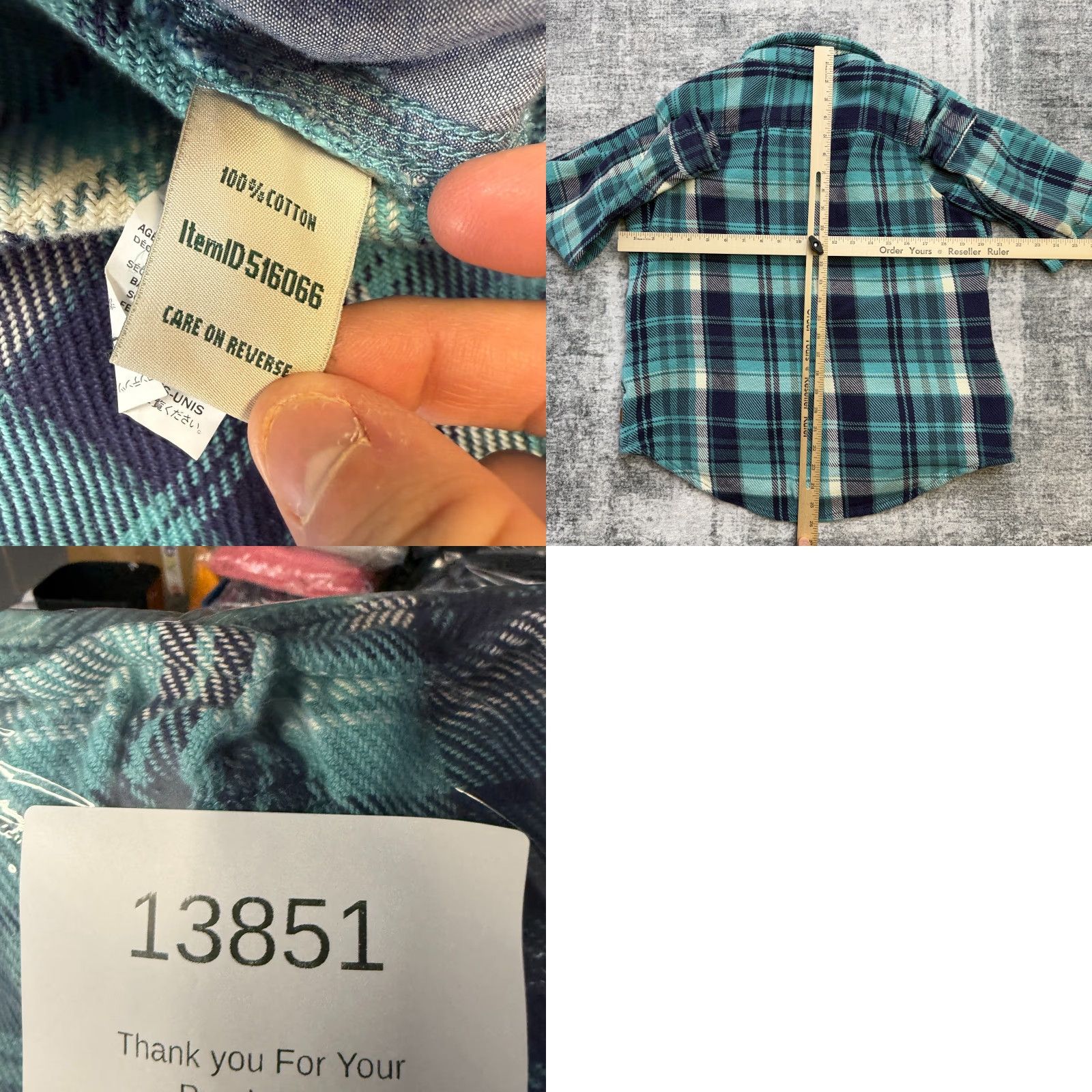 Vintage L.L. Bean Shirt Women Medium Plaid Overshirt Shacket Blue Teal 1912 Pocket Button-Up Casual Fall Winter Size M / US 6-8 / IT 42-44 - 8 Thumbnail