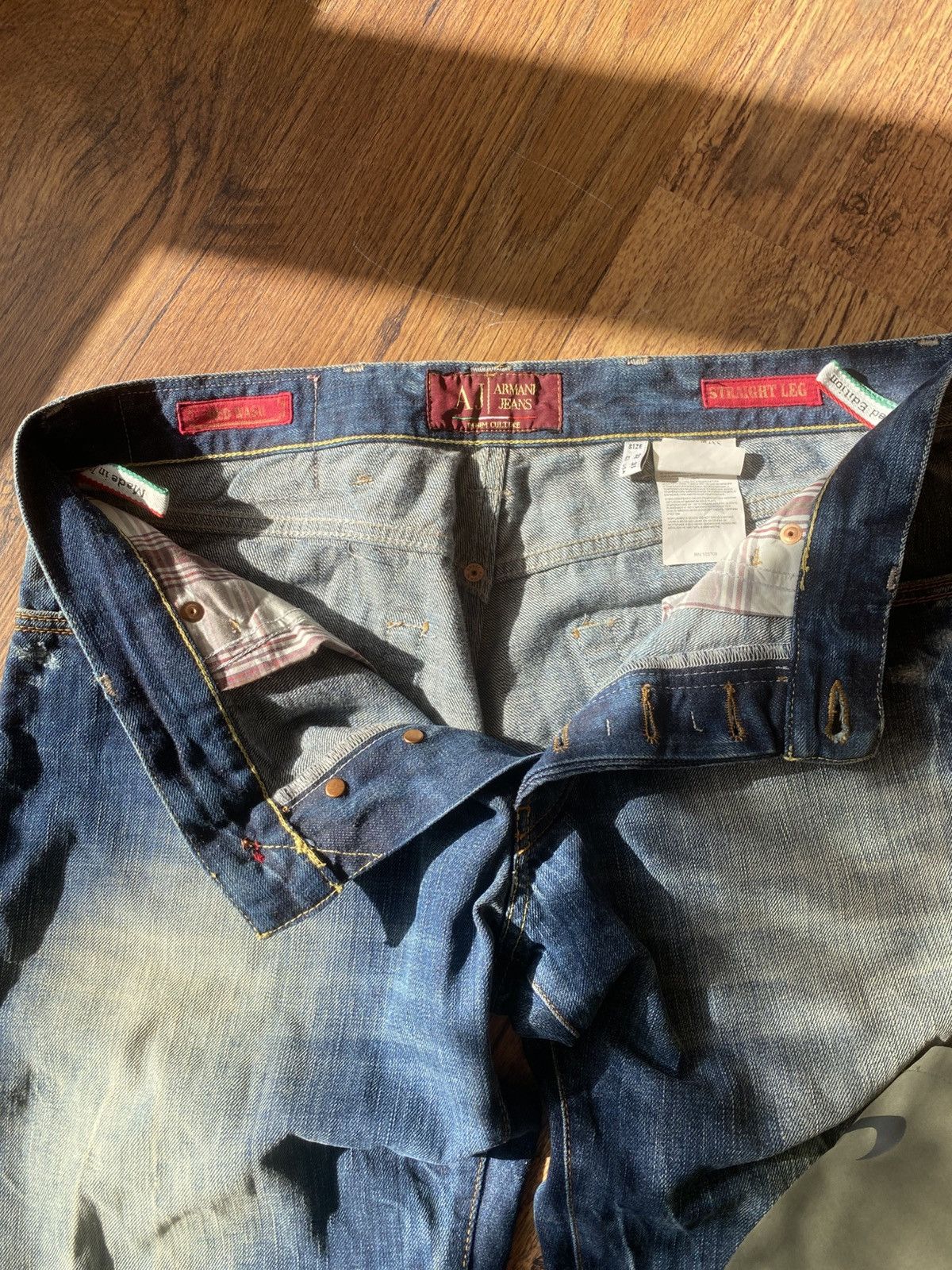 Armani × Vintage Armani Jeans Red Wash Limited Edition Italy Selvage denim Size US 32 / EU 48 - 12 Thumbnail