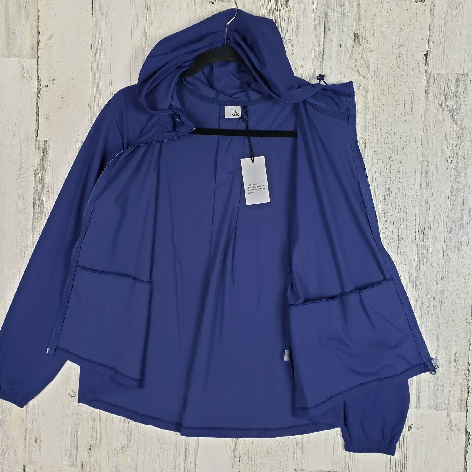 Other NWT Iris & Ink Hooded Zip Up Blue Performance Jacket Large Size L / US 10 / IT 46 - 7 Thumbnail