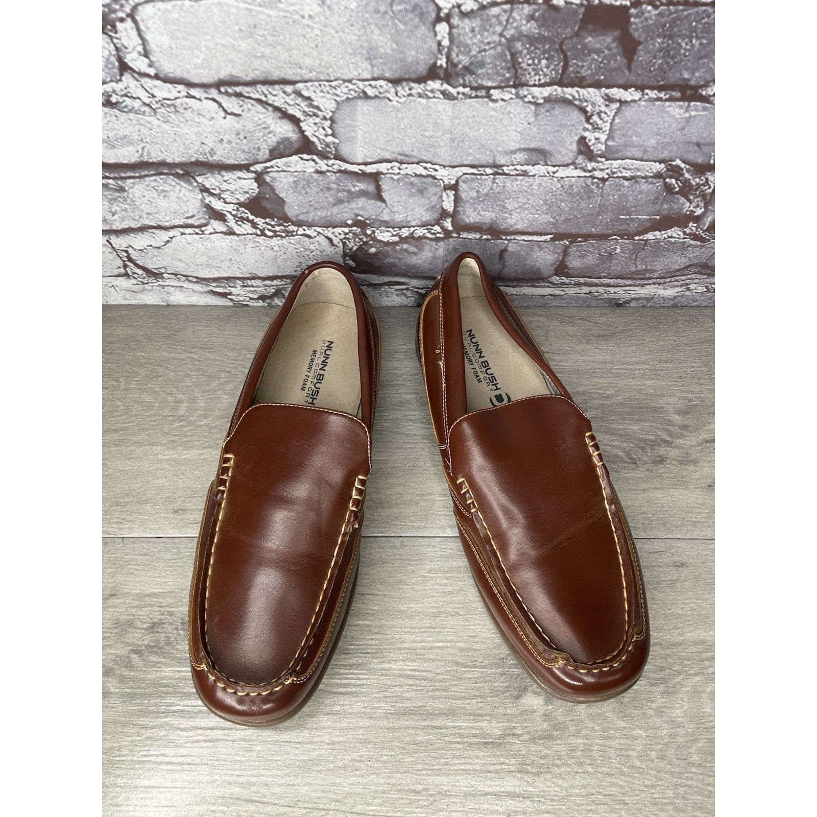 Nunn Bush Nunn Bush Dual Comfort Brown Faux Leather Driving Loafers Sh Size US 10 / EU 43 - 13 Thumbnail