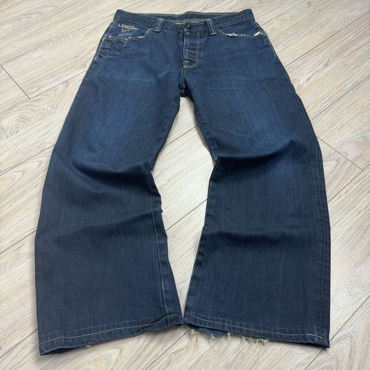 G-Star Vintage G-Star Raw 3301 Distressed Dark Y2K Baggy Denim Jean Size US 31 - 1 Thumbnail