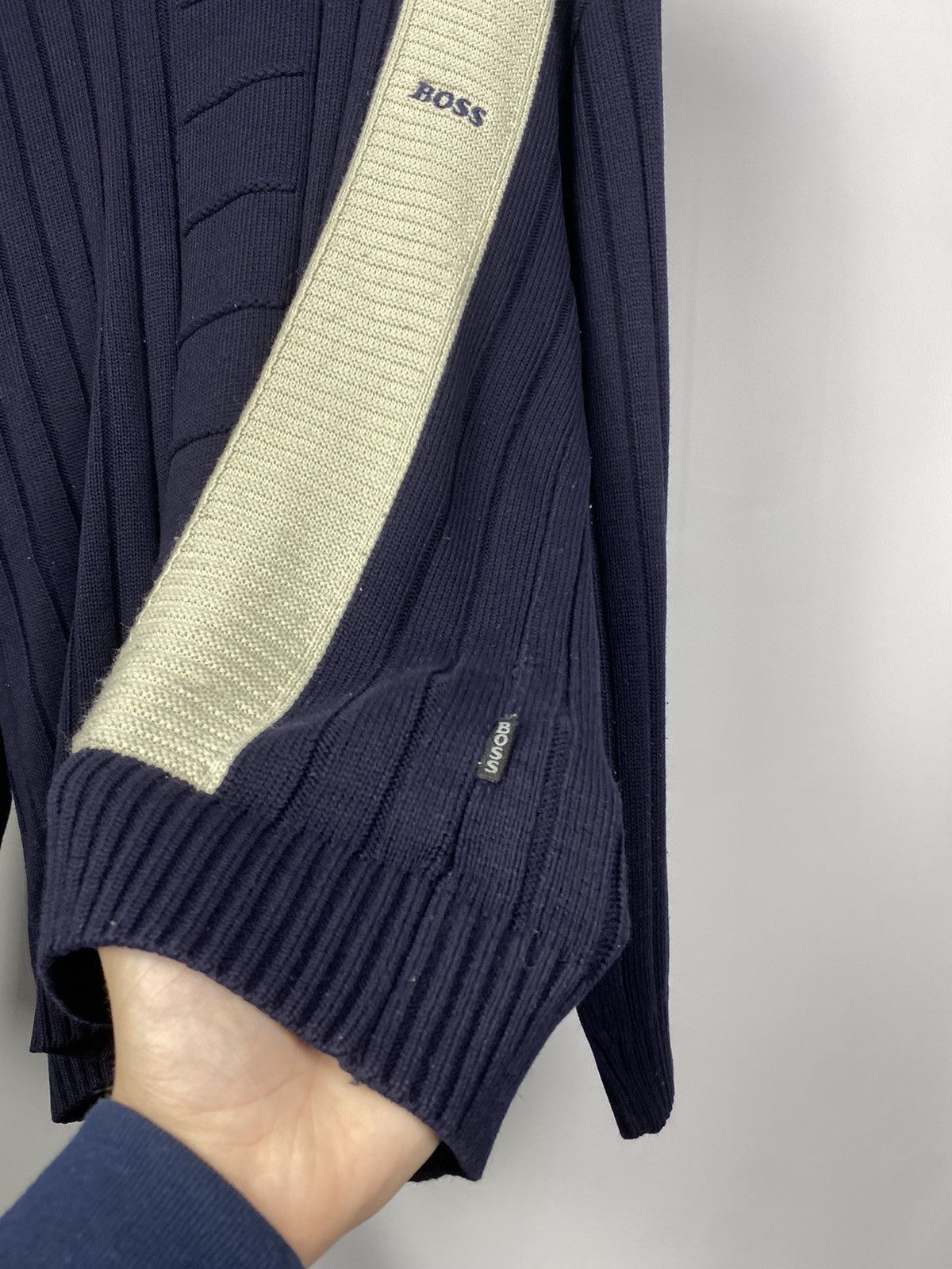Designer × Hugo Boss × Vintage Vintage 90s Hugo boss knit sweater Size US L / EU 52-54 / 3 - 3 Thumbnail