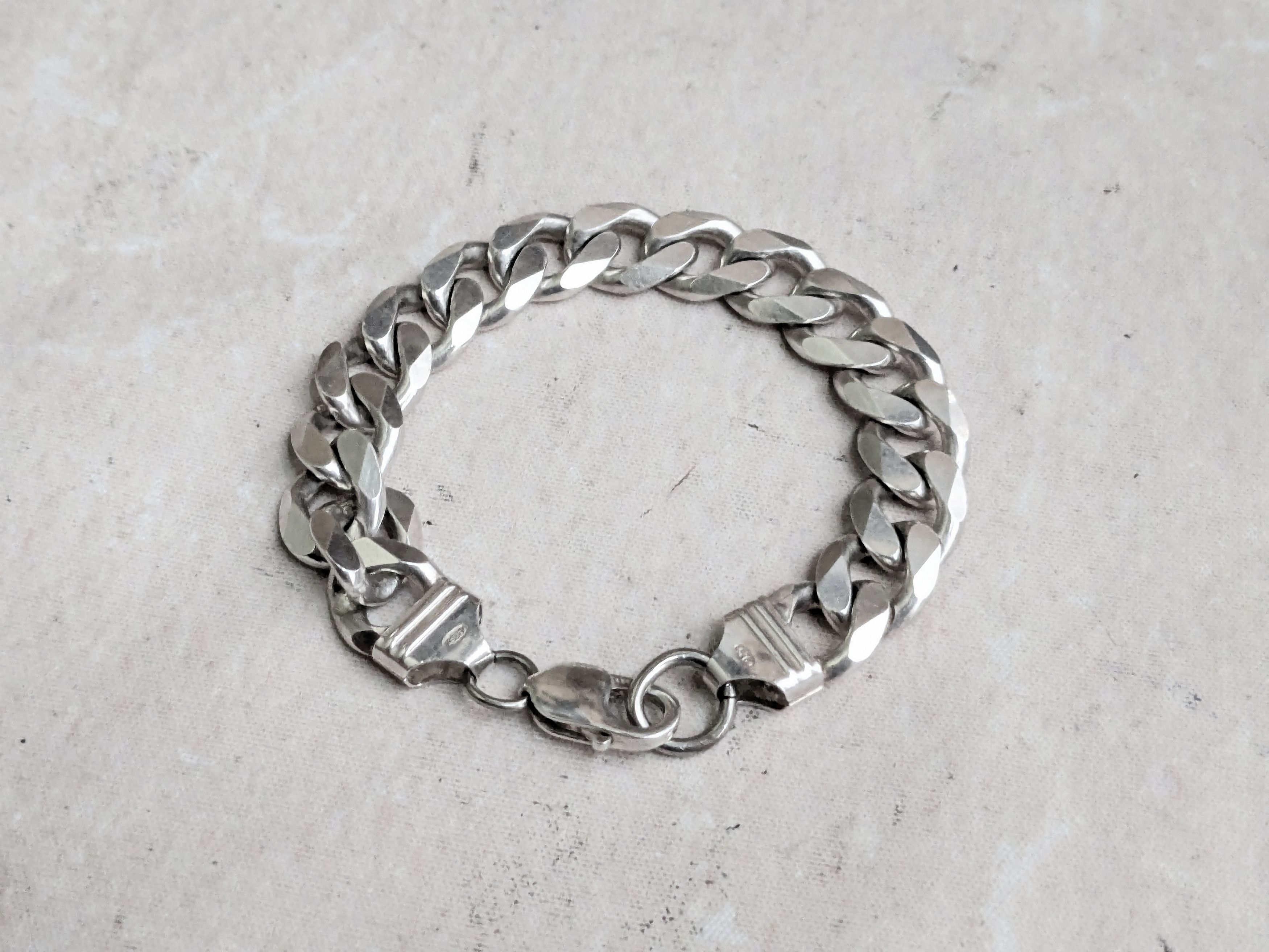 Jewelry Vintage Sterling Silver Bracelet Cuban Link Chain 8.5 Size ONE SIZE - 1 Thumbnail