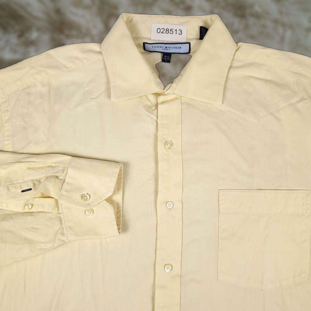 Tommy Hilfiger Tommy Hilfiger Shirt Mens Large Yellow Button-Up Long Sleeve Casual Business Formal Casual Workwear Size US L / EU 52-54 / 3 - 1 Thumbnail