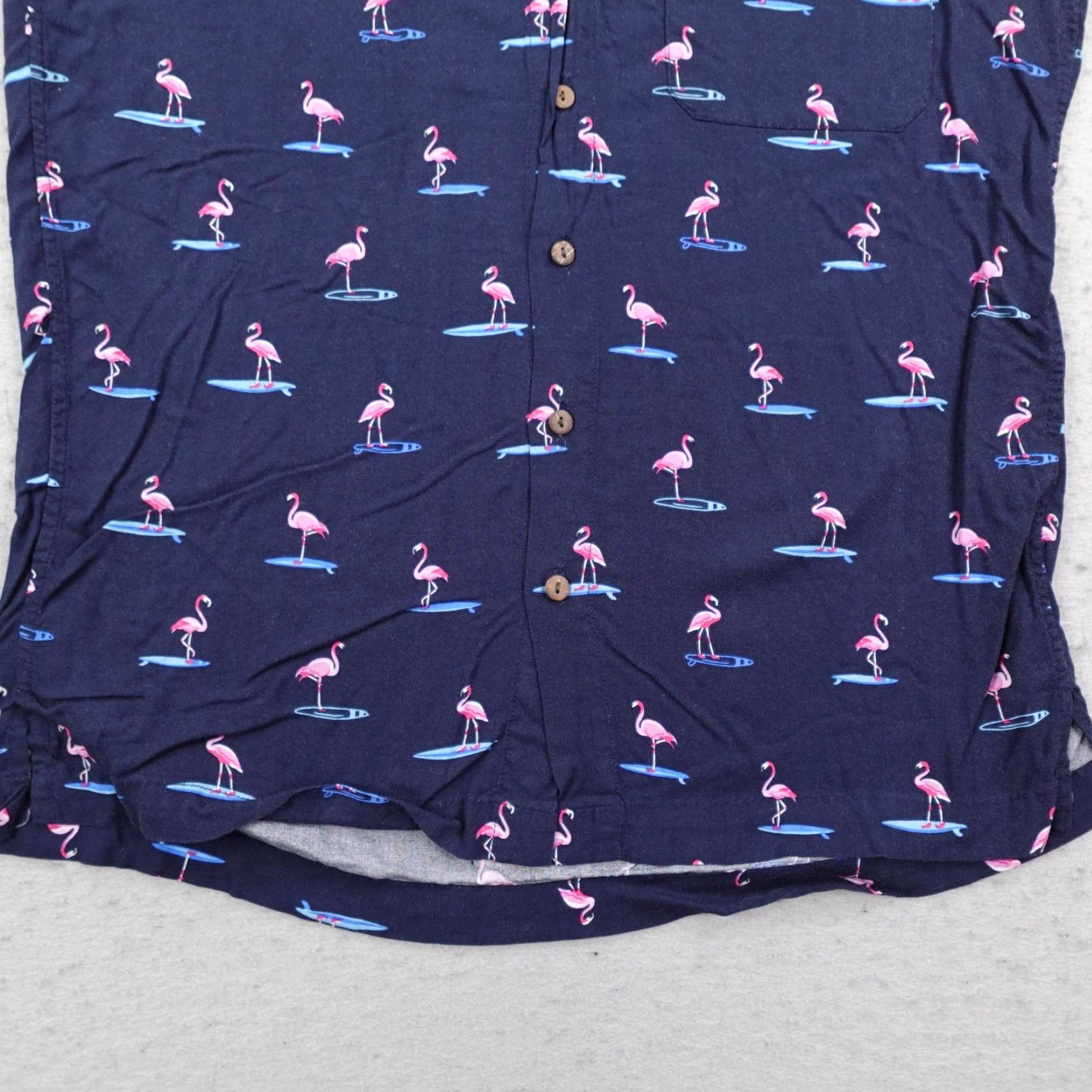 Vintage Kenny Flowers Shirt Mens Medium Blue Flamingo Hawaiian Aloha Button Up Camp Size US M / EU 48-50 / 2 - 4 Thumbnail