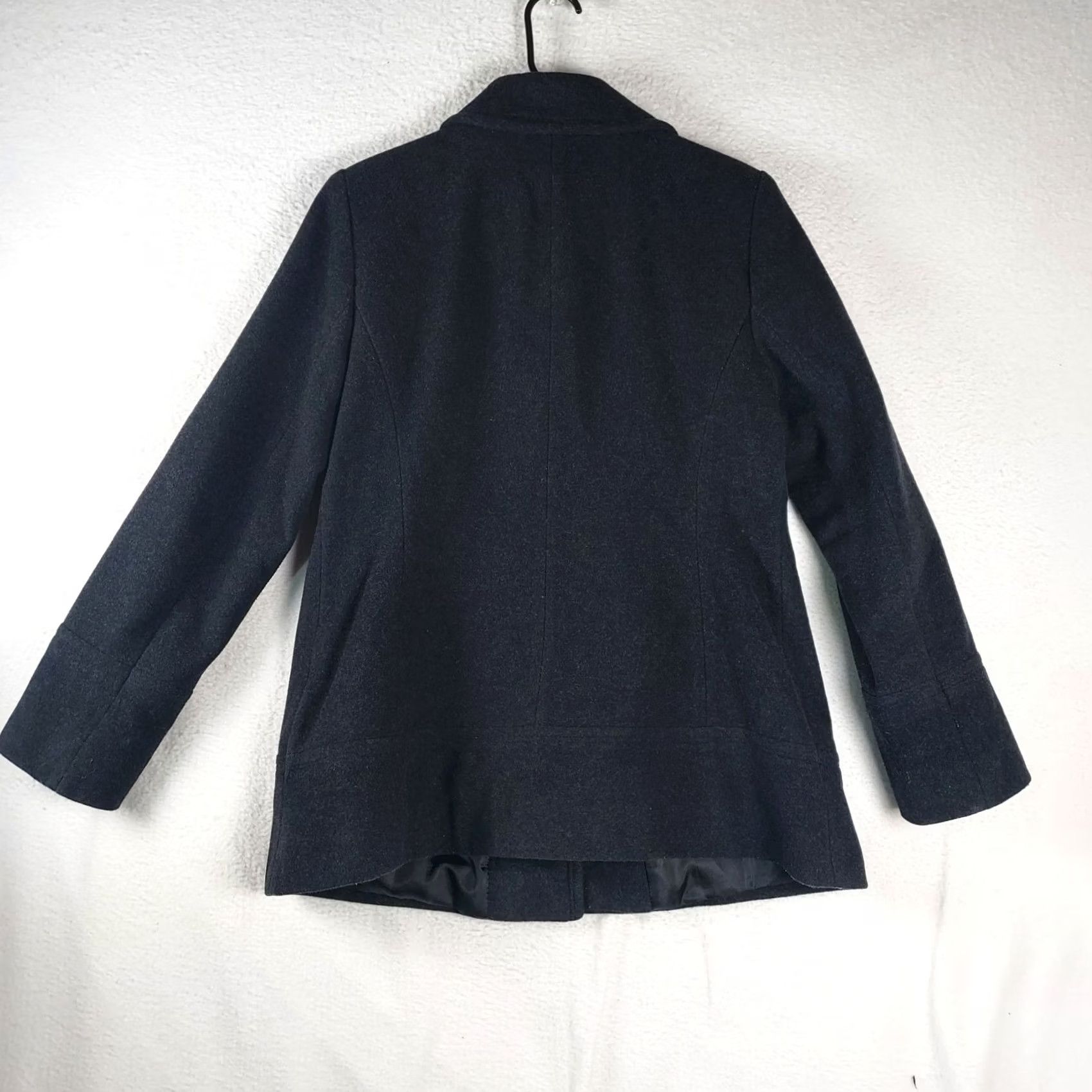 Anne Klein Anne Klein Women’s Wool Blend Peacoat Jacket Black Button Front Size M Size M / US 6-8 / IT 42-44 - 2 Thumbnail