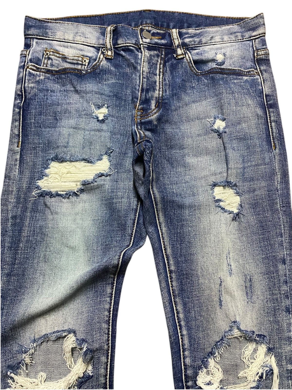 MNML Vintage Japanese Brand MNML Ripped Skinny Jeans Size US 30 / EU 46 - 3 Thumbnail