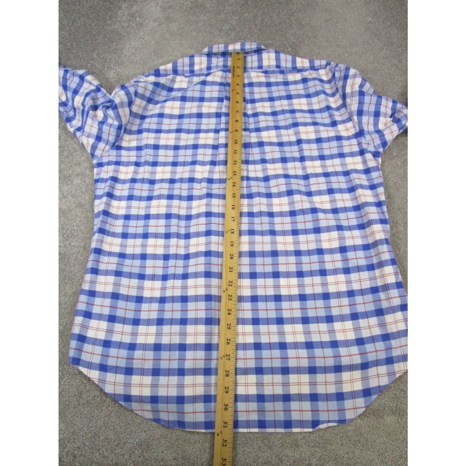 Brooks Brothers VINTAGE Brooks Brothers Polo Shirt Mens Large Blue Plaid Supima Cotton Long Sleeve Golf Rugby Size US L / EU 52-54 / 3 - 7 Thumbnail