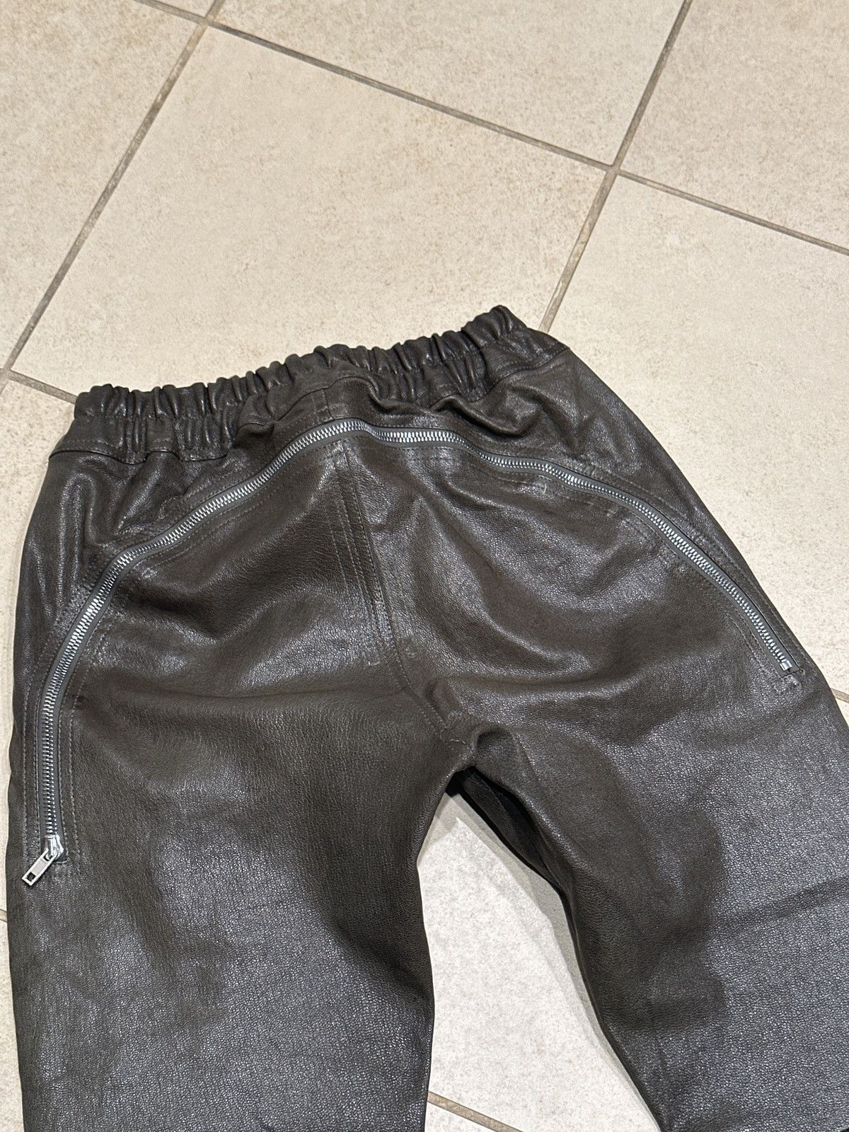 Rick Owens $3,000 RARE goat leather Bela back zip Gary pant Size US 31 - 6 Thumbnail
