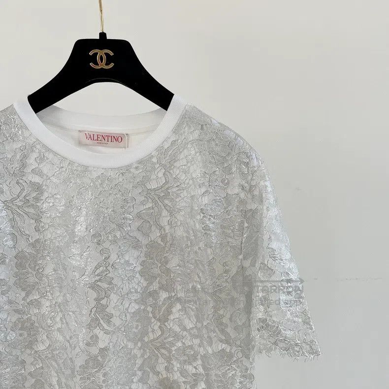 Valentino Valentino Patchwork openwork lace T-shirt Size M / US 6-8 / IT 42-44 - 2 Thumbnail