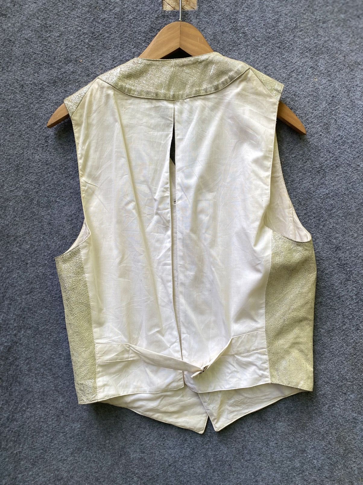 Dirk Bikkembergs Archive Dirk Bikkembergs Hommes Metallic Gold Leather Vest Size 46S - 5 Thumbnail