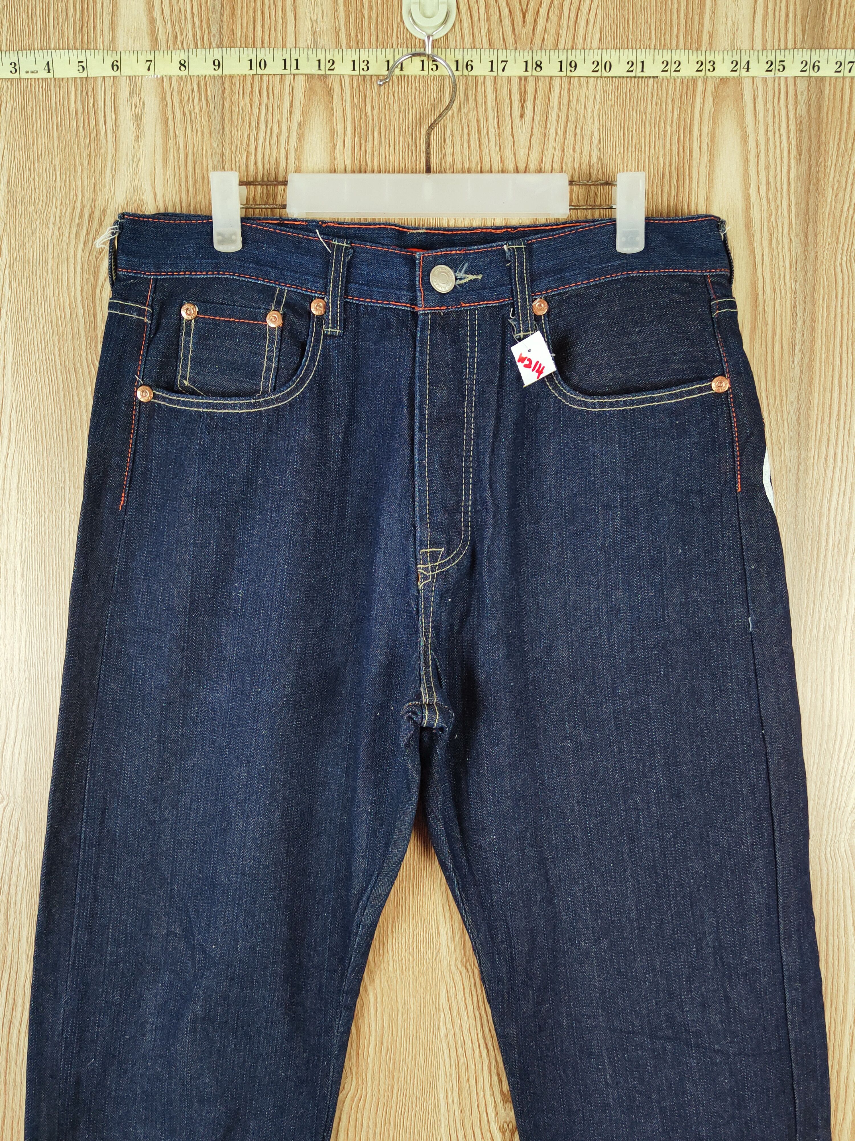 Japanese Brand Japan Dark Blue Distressed Ripped Jeans #W214 Size US 35 - 2 Thumbnail