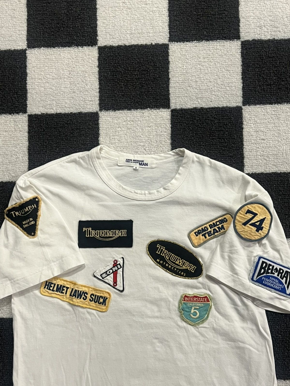 Junya Watanabe Junya Watanabe AD2002 Moto Patch Shirt Size US S / EU 44-46 / 1 - 5 Thumbnail