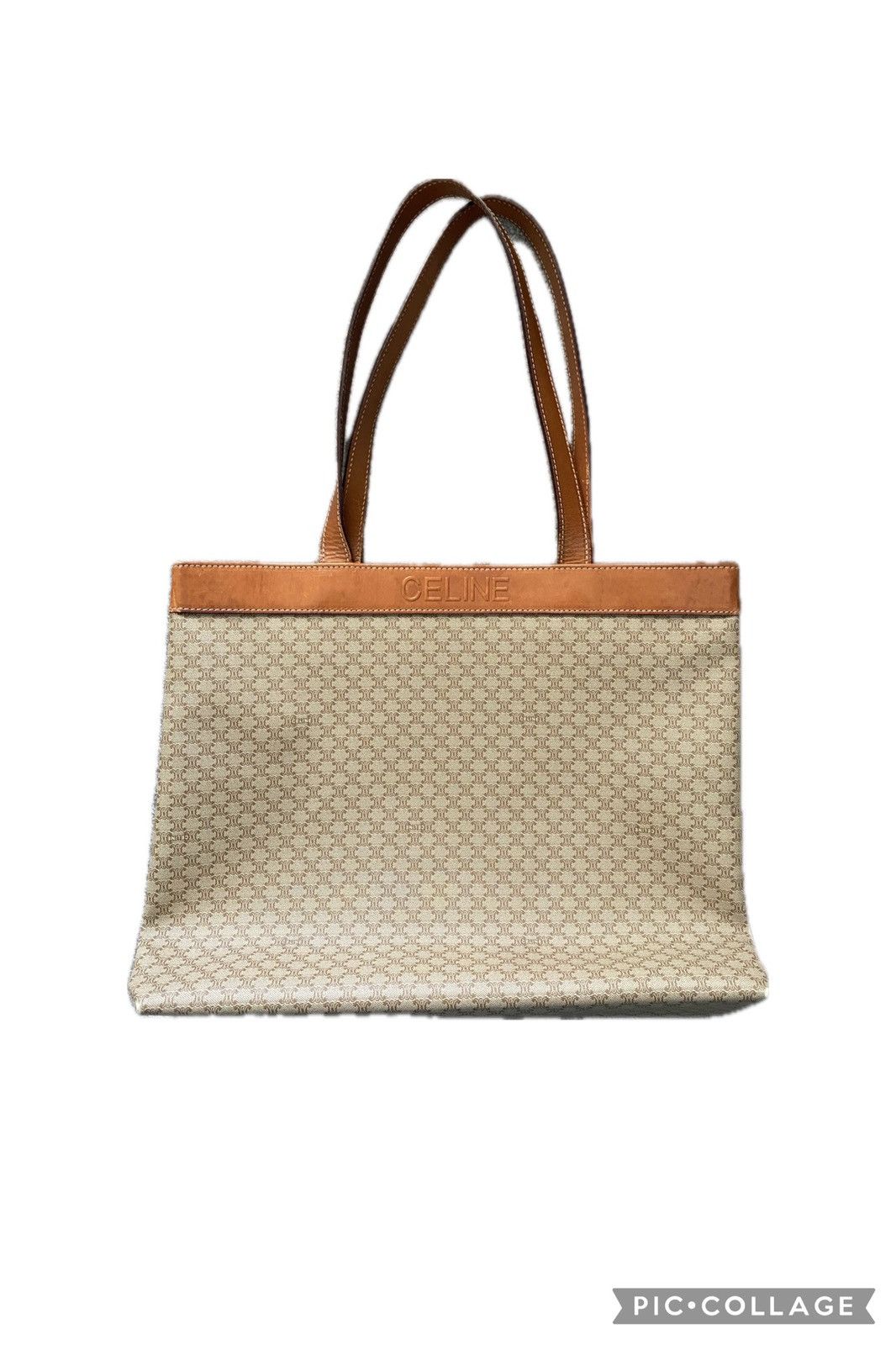Celine Vintage CELINE Macadam PVC & Leather Tote Bag Size ONE SIZE - 1 Thumbnail
