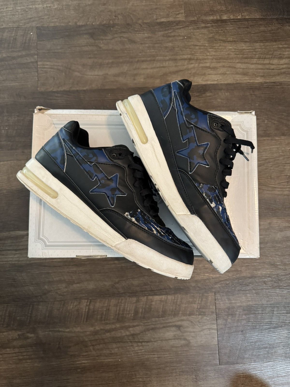 Bape × Nigo Bape Navy Blue Camo Roadsta Size US 10 / EU 43 - 1 Thumbnail