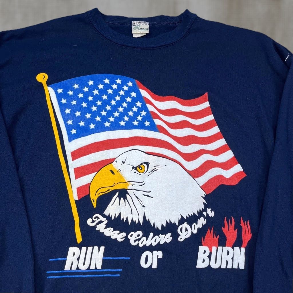 Haband VINTAGE Haband Sweatshirt Men 2XL Crew Neck USA Graphic Print Embroidered Logo Vintage 90s Grunge Hipster USA Blue Sweatshirt Mens Size US XXL / EU 58 / 5 - 1 Thumbnail
