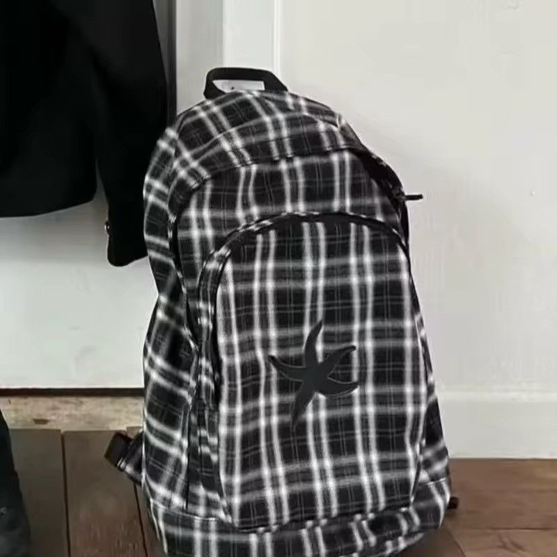 Other Striped Punk Capacity Retro Grunge School Backpack Size ONE SIZE - 4 Thumbnail