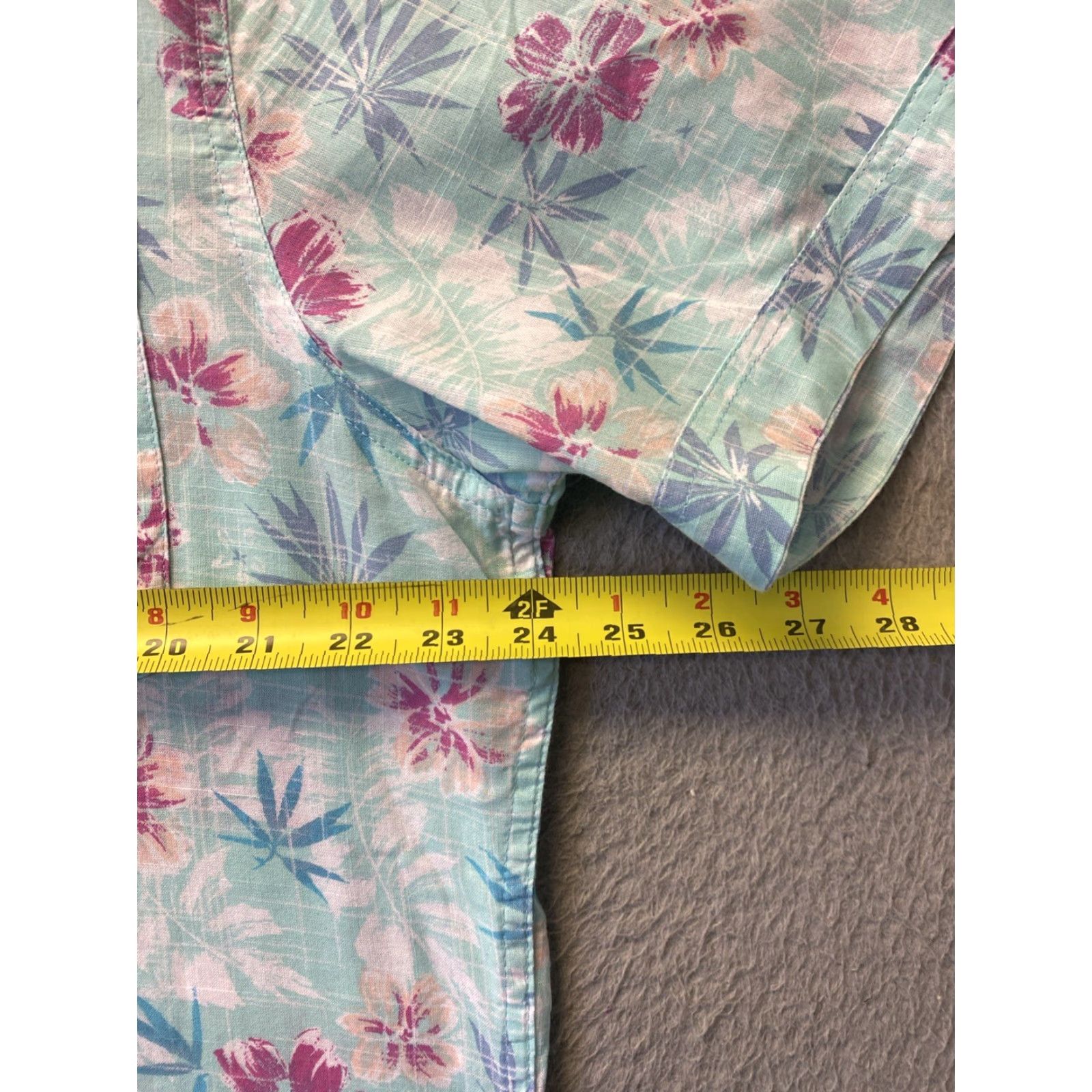 Izod IZOD Saltwater Men's Short Sleeve Cotton Button-Down Shirt XL Blue Floral Casual Size US XL / EU 56 / 4 - 5 Thumbnail