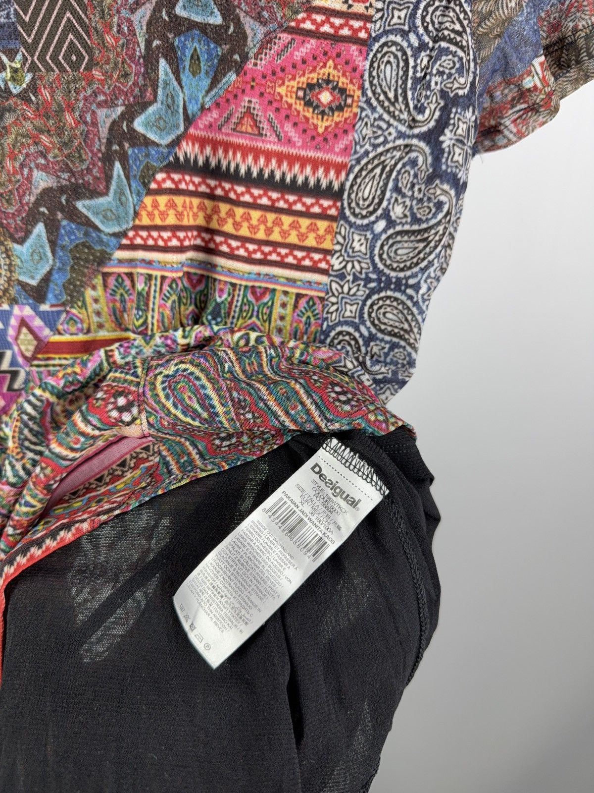 Desigual Desigual Retro Emo Gothic Punk Japanese Style Mesh T Shirt Size XL / US 12-14 / IT 48-50 - 5 Thumbnail
