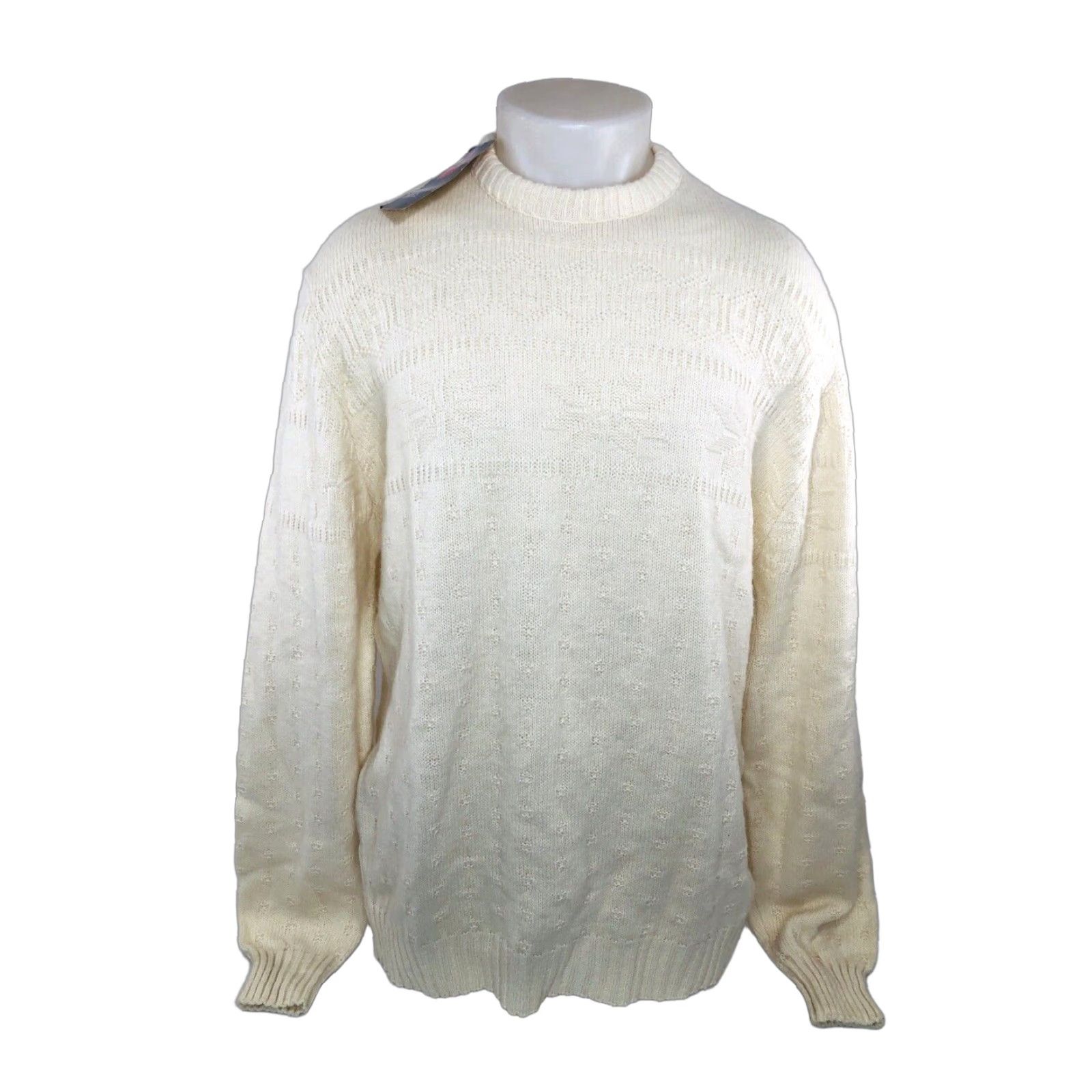 Vintage Robert Bruce Christmas Snowflake IVORY 2XLT Big & Tall Pullover Sweater Mens Smokefree Holiday Knit Wool Blend Size US XXL / EU 58 / 5 - 1 Thumbnail