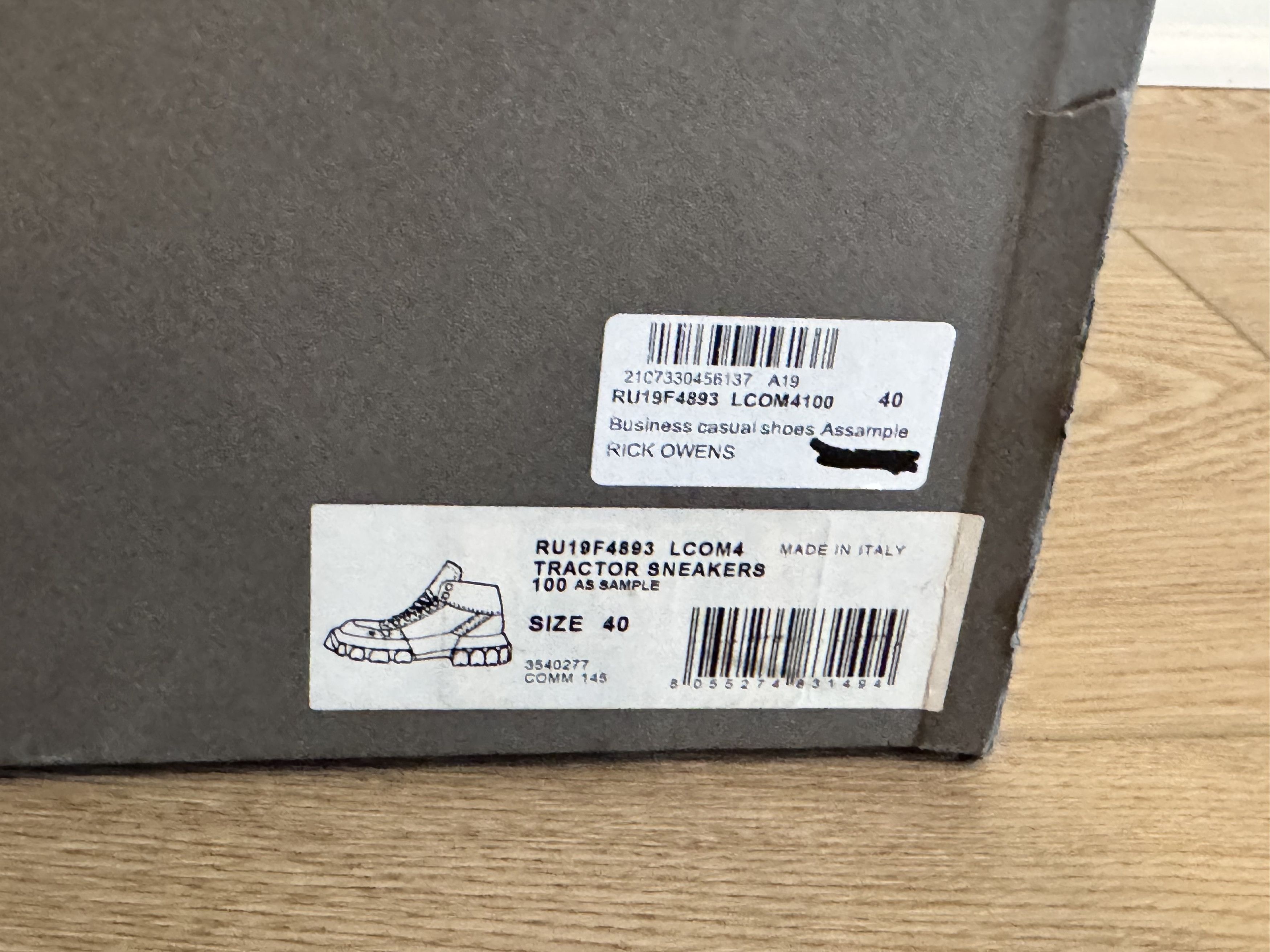 Rick Owens RICK OWENS LARRY LACE UP TRACTOR SNEAKERS Size US 7 / EU 40 - 8 Thumbnail