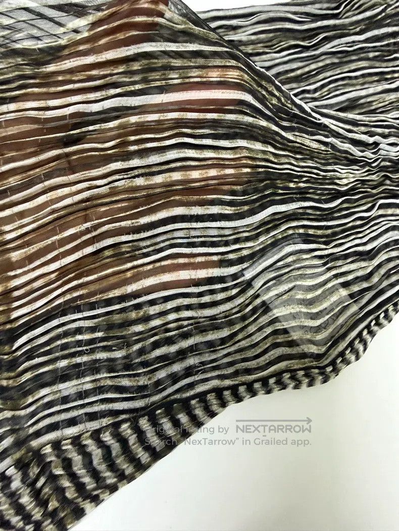 Issey Miyake Issey Miyake Main Line Ruched Crew-Neck Striped Top Size M / US 6-8 / IT 42-44 - 3 Thumbnail